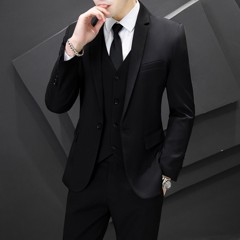 블랙 싱글버튼 [재킷+바지+조끼+넥타이