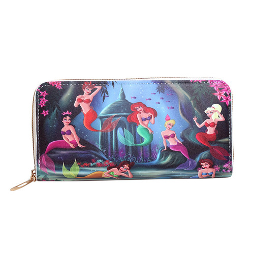 Foreign trade supply cartoon mermaid little princess wallet trendy cute fashion storage large capacity coin purse