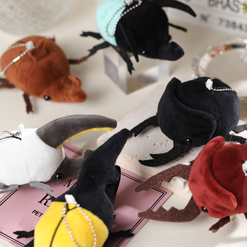 Cross-Border Hot Selling Beetle Small Doll Plush Doll Unicorn Insect Backpack Pendant Gift Doll Wholesale
