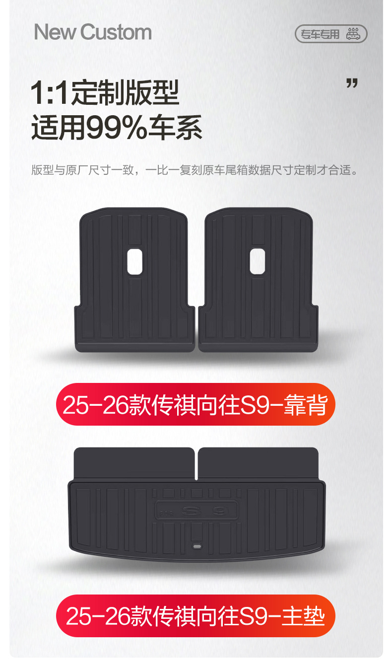 Gac Trumpchi Xiangwang S9 Trunk Mat Car Interior Modification Accessories Decorative Items Tpe Rear Trunk Mat