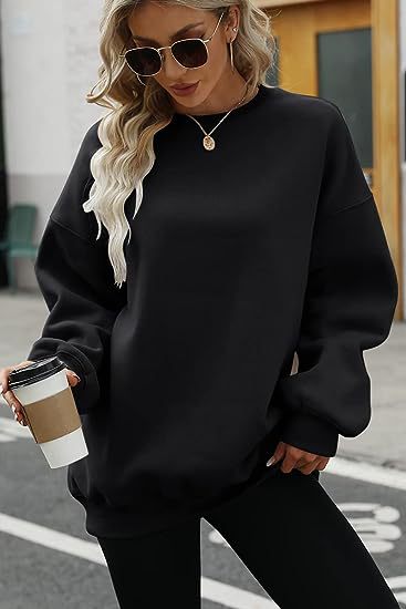 217g Weight Long Sleeve Sleeve Length Pullovers Placket Type Polyester Fabric Type Long Top Length Hoodie Tops Type Daily Occasion Round Neck Neckline Loose Fit Type Solid Color Pattern Winter, Spring, Autumn Season Women's Gender Streetwear Style Hoodies & Sweatshirts Long Sleeve Streetwear Solid Color 1