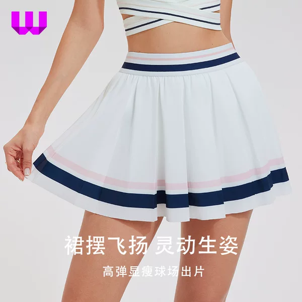 Outdoor Sports Tennis Skirt for Women, Two-Piece Pleated Short Skirt, Fashionable and High-End Half-Skirt, Breathable and Quick-Drying A-Line Skirt