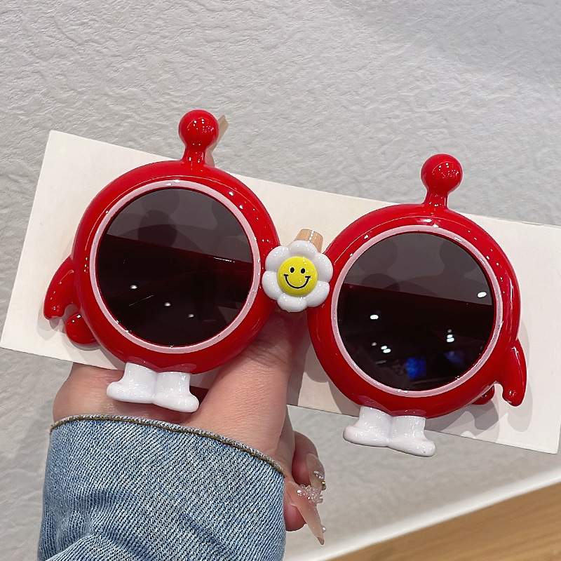 26 Fashionable Foreign Trade Children's Cartoon Sunglasses with Uv Protection, Flower Design, for Girls and Babies, Sun Protection Glasses