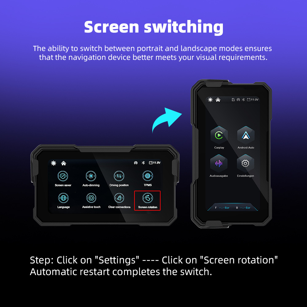 Cross-Border New Product Wireless Carplay Motorcycle Navigation System 6.25inch with Large Screen, Quick Disassembly and Easy Installation