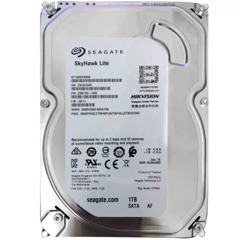 Оригинальный жесткий диск Hikvision для видеонаблюдения 3,5" SATA 1 ТБ ST1000VX008