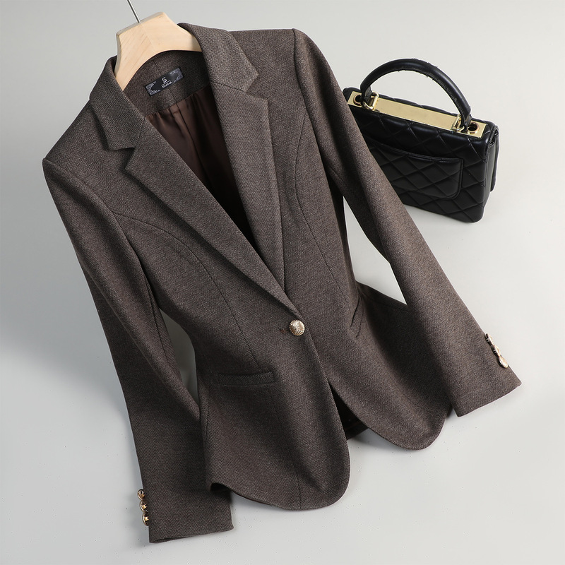 2025 Autumn and Winter Popular Casual Coffee Color Outwear Women's Cross-Border Export Cardigan Tweed High-End Thick Small Suit 8657 2025 Autumn and Winter Popular Casual Coffee Color Outwear Women's Cross-Border Export Cardigan Tweed High-End Thick Small Suit 8657