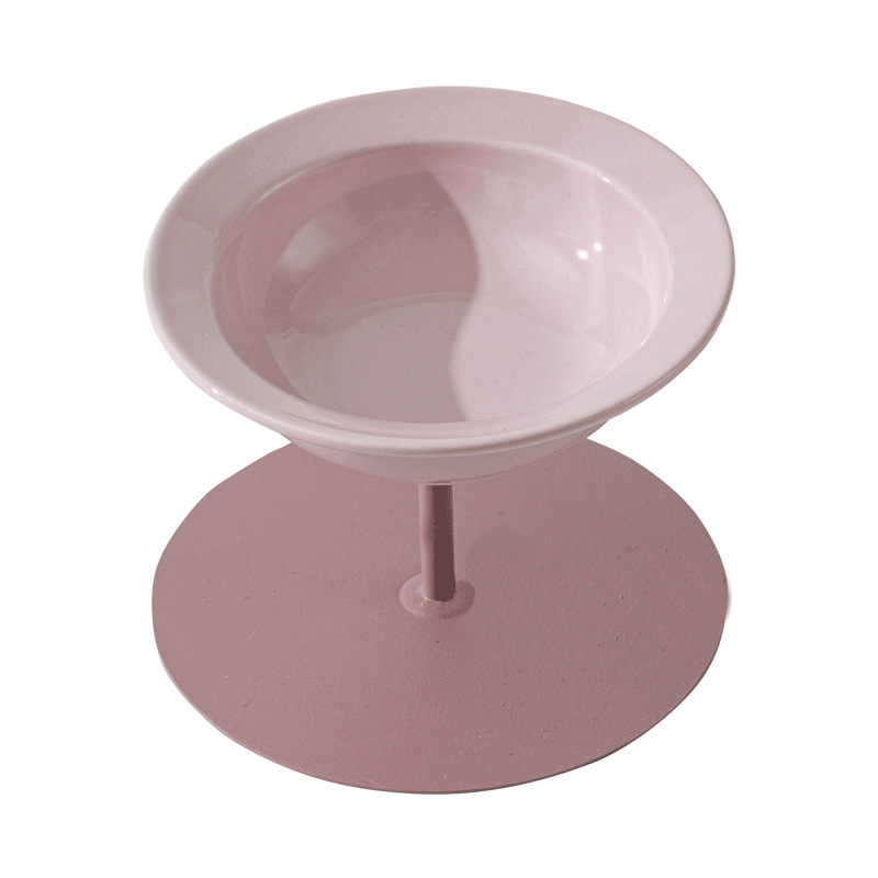Cerámica alta pie de gran calibre de alto valor facial mascota gato plato volador cuello protector columna cervical anti derrumbe granos beber tazón de agua tazón
