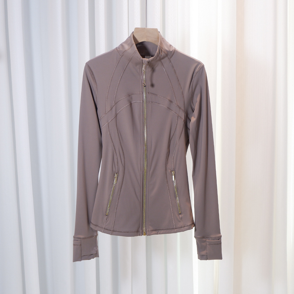 Primavera y verano chaqueta dorada con cremallera fitness Lulu nueva ropa de yoga chaqueta limitada deportes correr 2025 temperamento delgado image 7