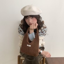 2025创意背心包韩国新款egg针织单肩包女手提包毛线编织包手机包