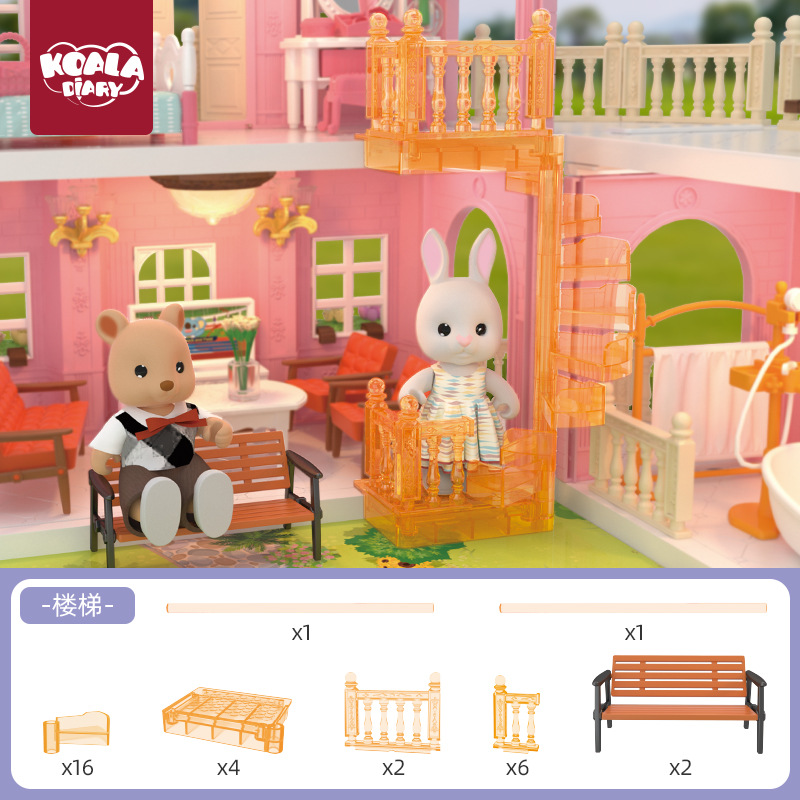 Koala diario Venta caliente mini simulación cocina juego casa juguete miniatura escena muñeca casa dormitorio accesorios bolsa