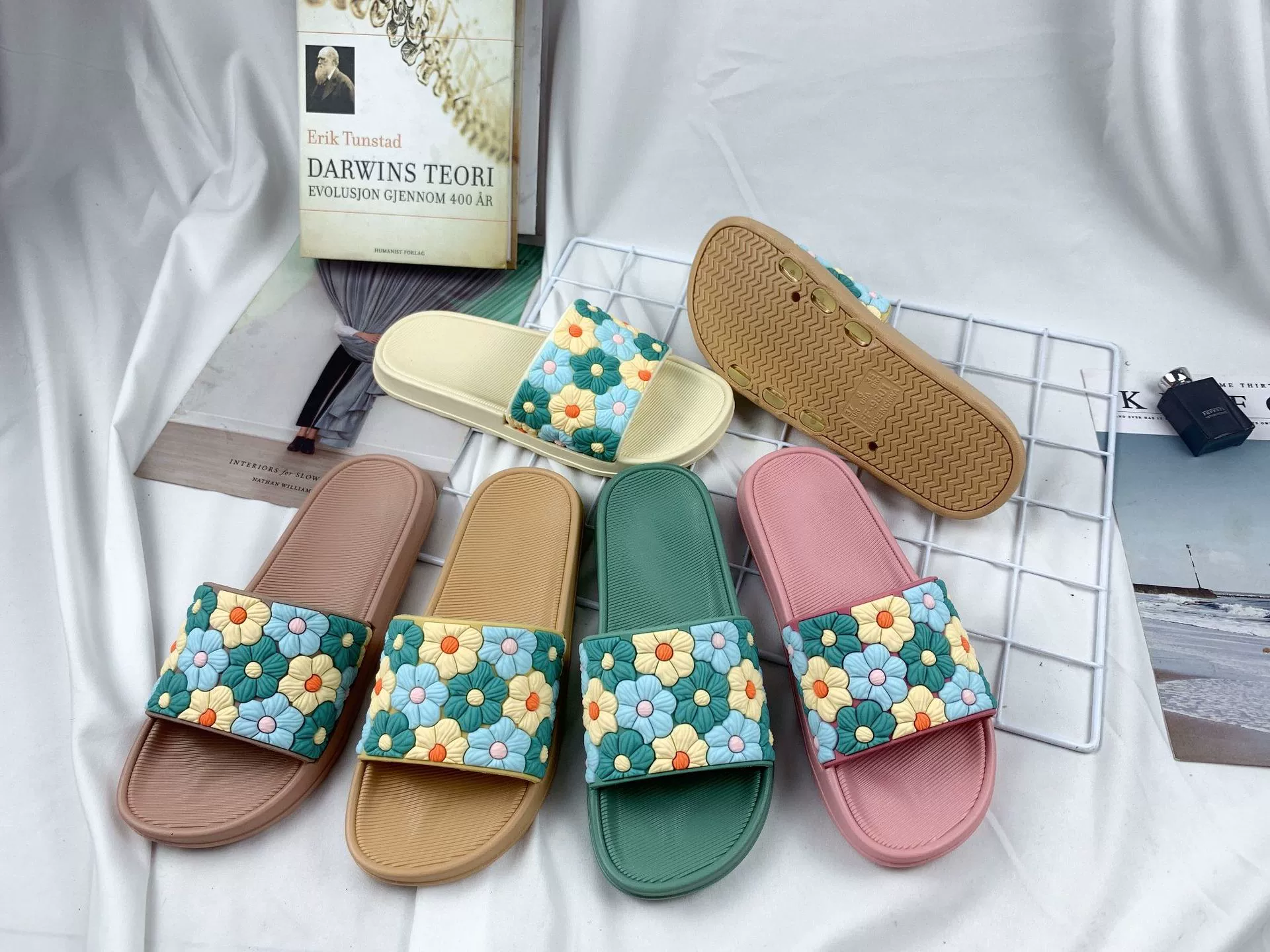 Новые онлайн-тапочки в сказочном стиле знаменитостей с цветочным принтом, домашние дышащие Нескользящие, милые девушки с мягким дном, круто