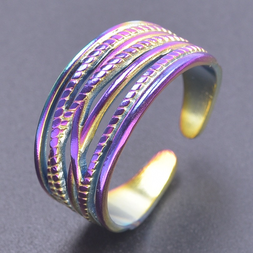 Wholesale Hip-hop Geometric Titanium Steel Open Ring display picture 6