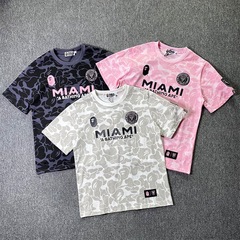 国境を越えた対外貿易卸売り迷彩運動半袖tシャツ猿人国際連名マイアミラウンドネック刺繍潮