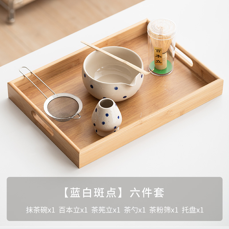 [파란색과 흰색 반점] 아크벨리 말차 그릇 6종 세트