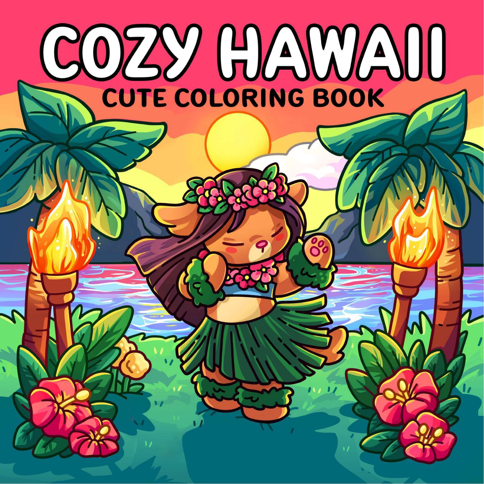 cute beach coloring book