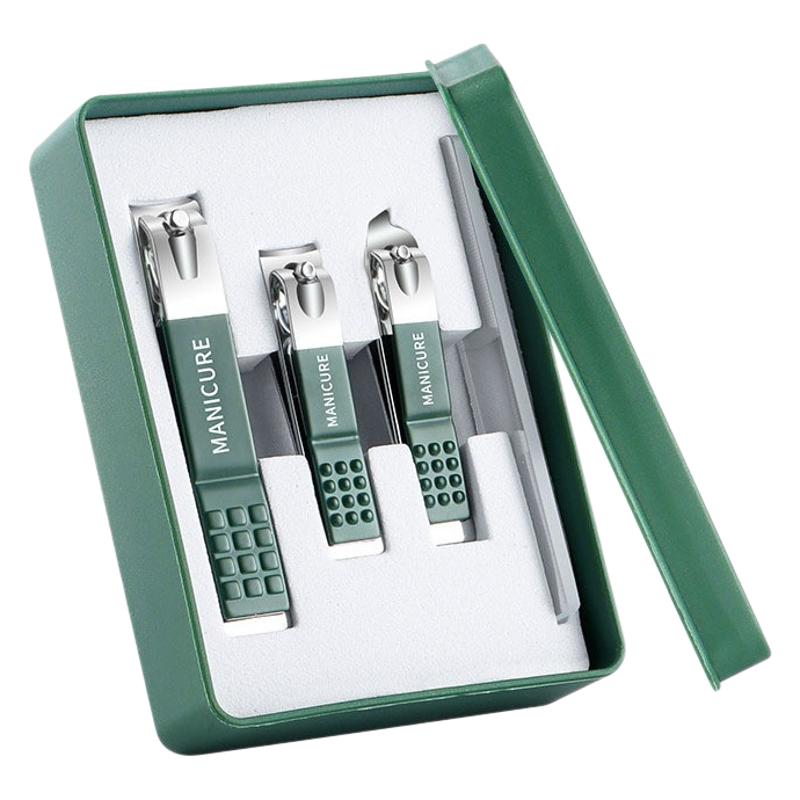 Green anti-splash large suit nail clippers home printed logo gift box suit nail clippers a complete set of manicure
