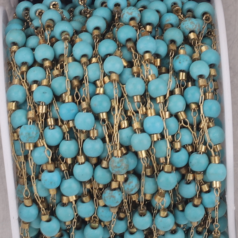 Cadena de piedra natural vacío chapado en oro de acero inoxidable cadena DIY pulsera collar suéter cadena accesorios de la joyería material