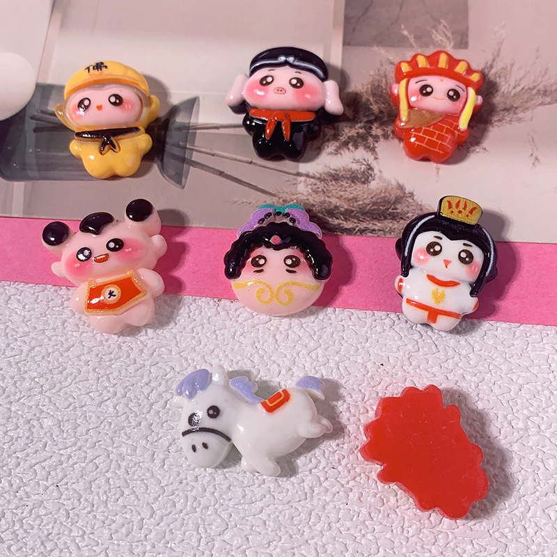 Nuevos dibujos animados viaje al oeste Gokong diy accesorios de resina crema pegamento para el cabello adornamiento para el cabello colgante botón de zapatos material hecho a mano
