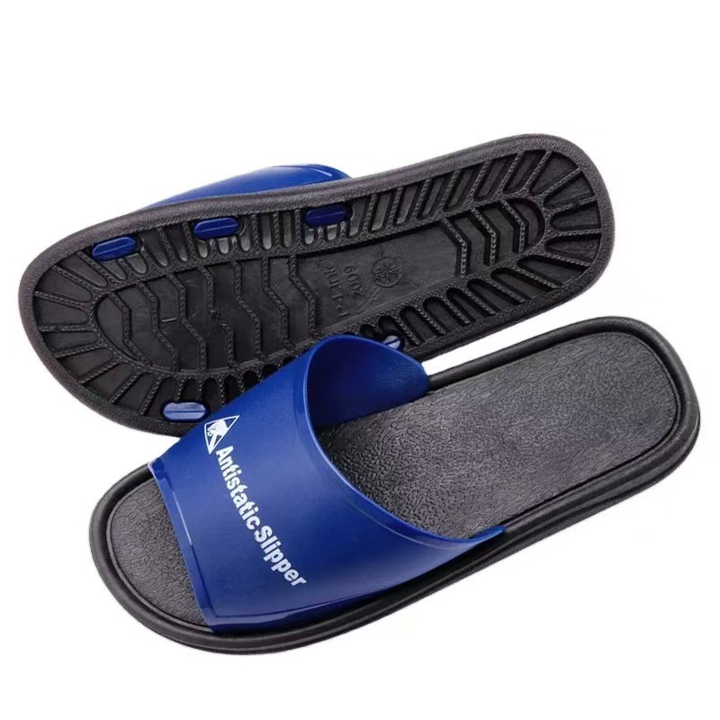 防静电蓝面PVC拖鞋ESD聚氯乙烯拖鞋食品洁净室安全防护防滑工作鞋