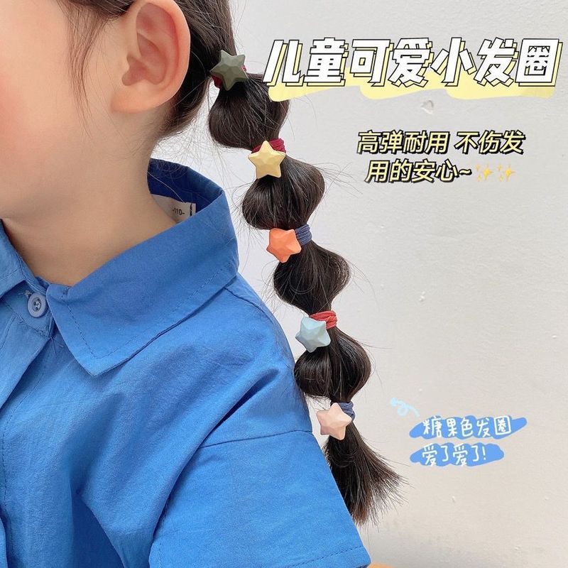 子供用キャンディーカラーのゴムバンド、高弾性ヘアバンド、小さな女の子のヘアロープ、ヘアロープ、ヘアロープ、ヘアロープ、ゴムバンド、ヘアアクセサリー|undefined
