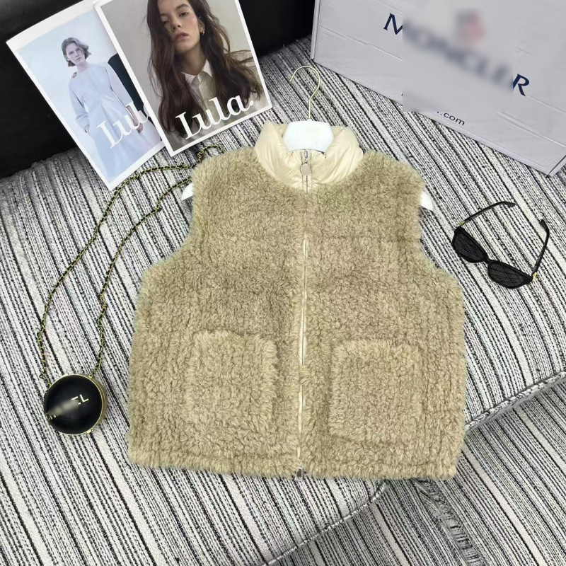 南油女装蒙口2025早秋泰迪毛羽绒服女慵懒修身保暖立领鹅绒服马甲|undefined