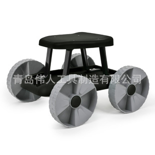 Garden Scooter with Seat, Garden Four-Wheel Mobile Pruning Tool Seat Stool, Garden Stool Cart