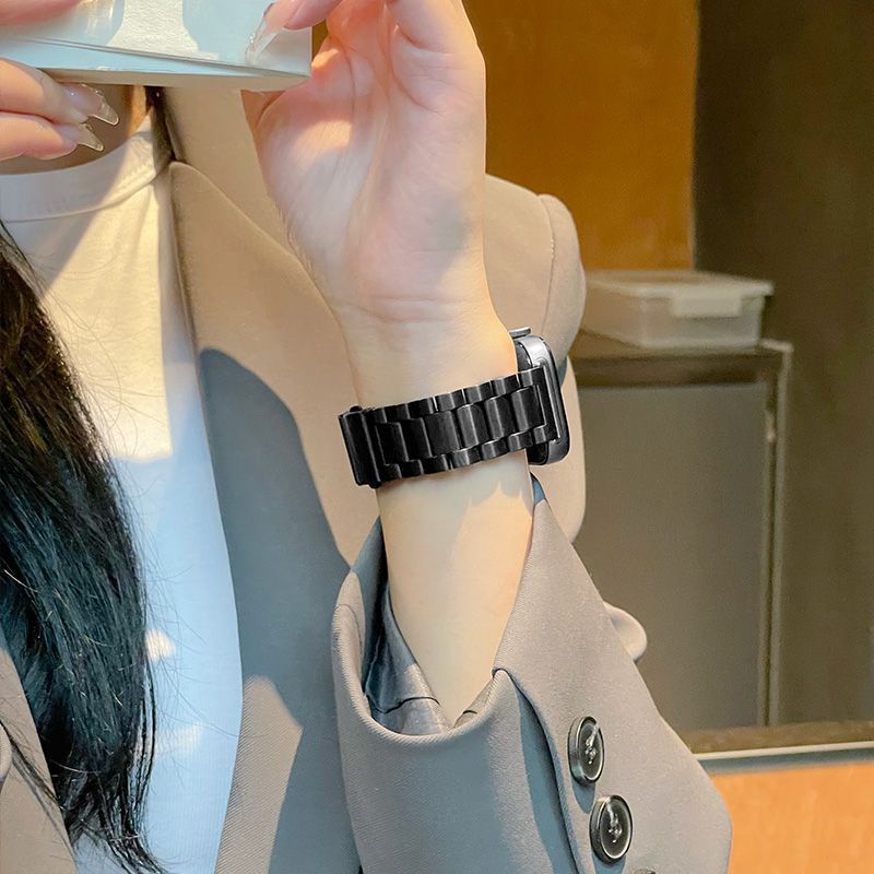 Suitable for Xiaomi Watch Color/2 Strap Watchs4/S3/S1/S2 Metal Stainless Steel Three-Bead Steel Strap Summer