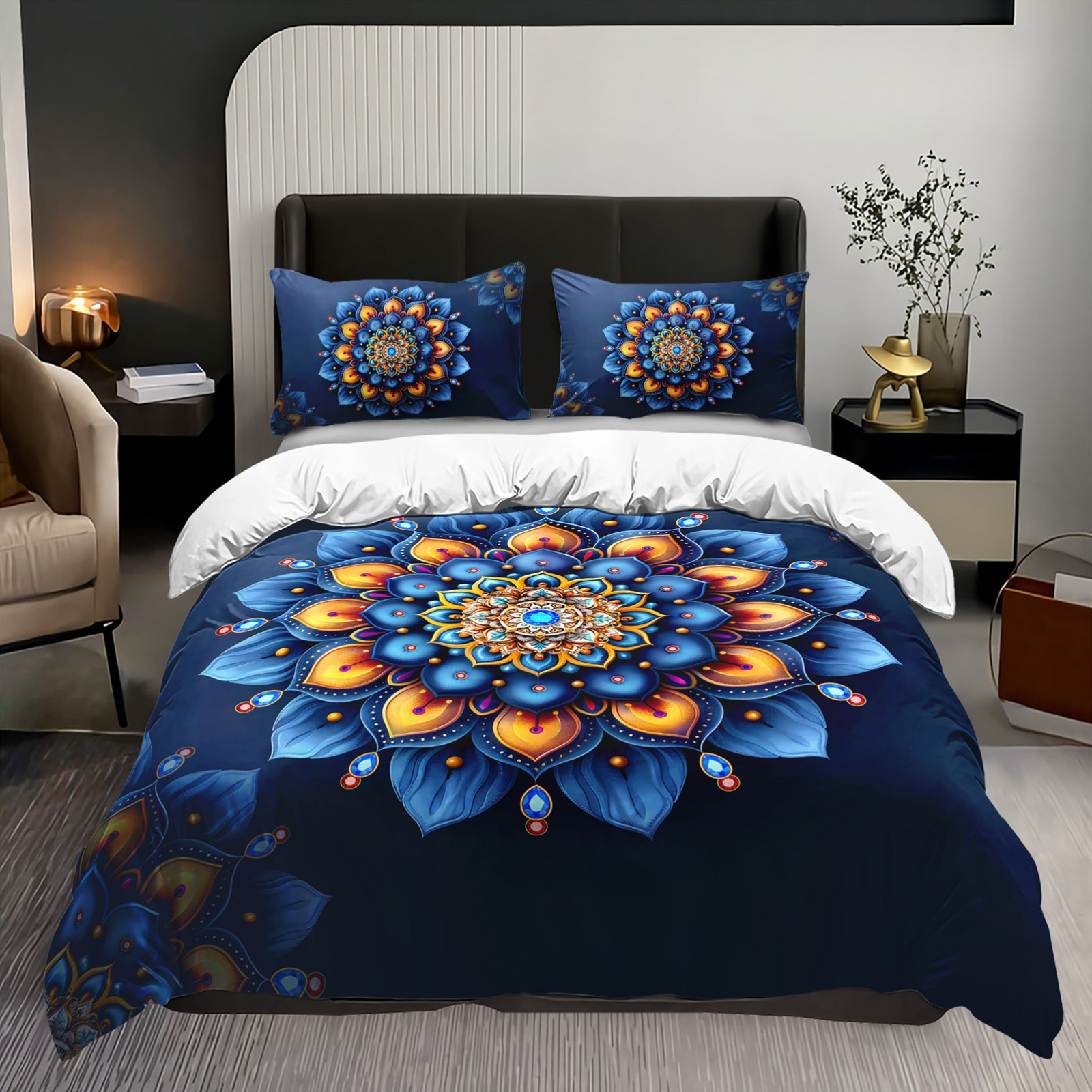 Transfronterizo textil para el hogar Mandala impresión digital quilt kit suave piel transpirable portador TEMU / JIT