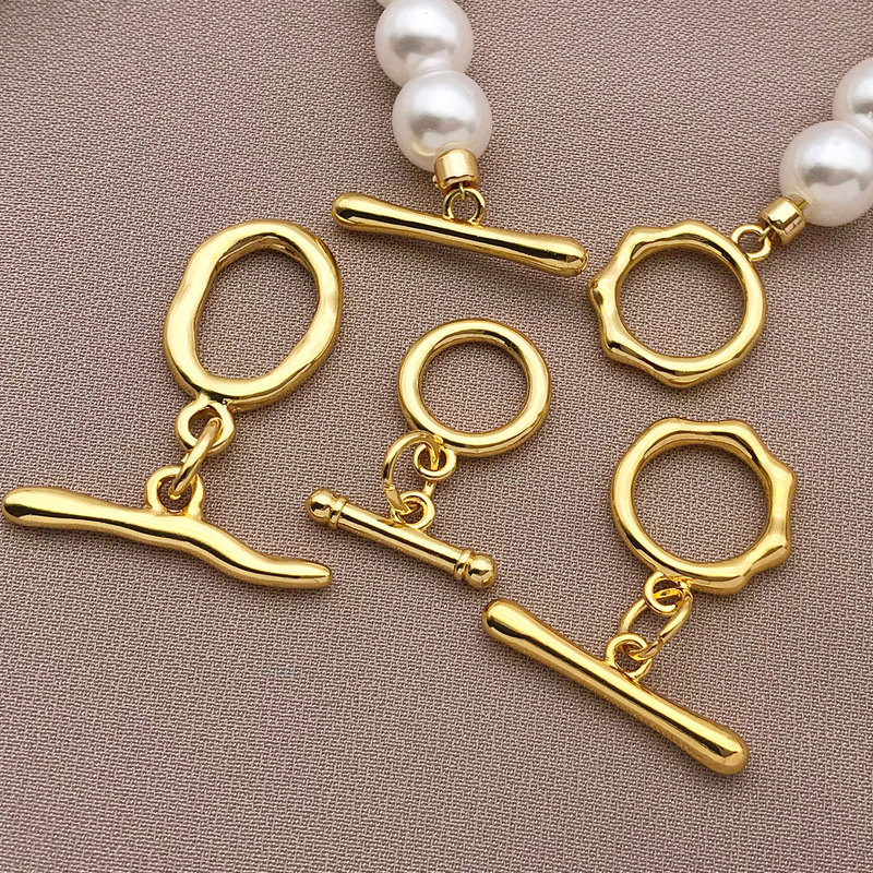 18K Copper Plated Real Gold Strong Color Retention Buckle Handmade DIY Jewelry Accessories Pearl Necklace Finishing Connection Glossy Ot Buckle 18K Copper Plated Real Gold Strong Color Retention Buckle Handmade DIY Jewelry Accessories Pearl Necklace Finishing Connection Glossy Ot Buckle