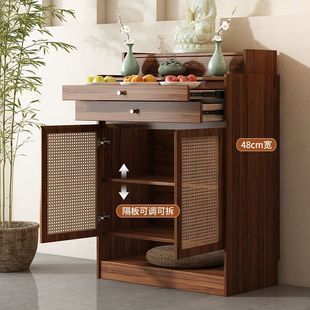 Rattan Table Home New Chinese-style Solid Wood Divine Table Buddha Table God of Wealth Rural Fragrant Table Living Room Middle Hall Cabinet