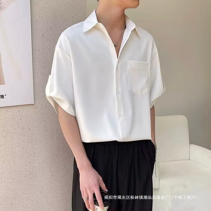 Silk universal shirt, Korean style, oversize