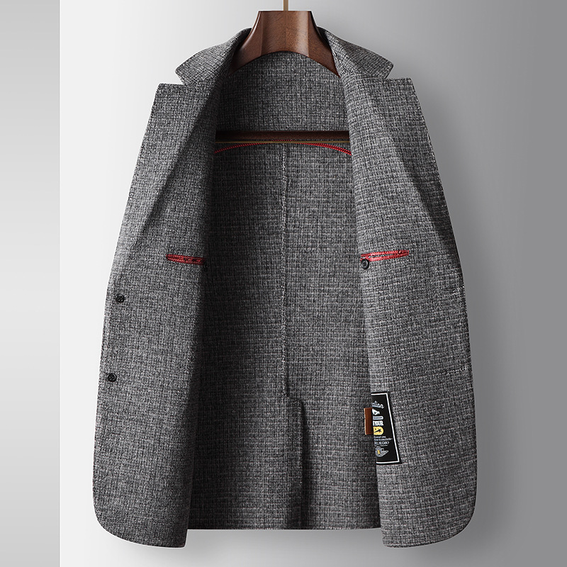 Men's Clothing wool light luxury business single middle aged and young people solid color double sided wool suit jacket_voghion.com