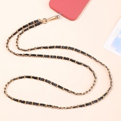 Nadya's new Amazon cross-border metal chain mobile phone case cross-body shoulder strap pu leather chain with card pendant