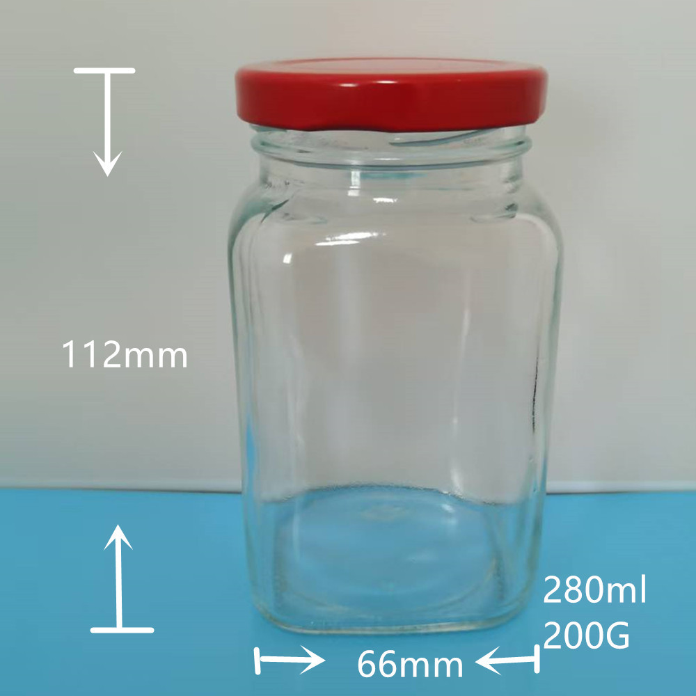 酱菜瓶 腐乳瓶280毫升辣椒酱瓶   北京腐乳瓶 280毫升四方腐乳瓶