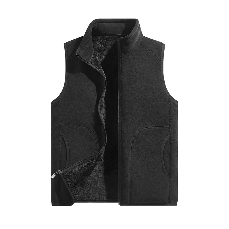 Chaleco polar reversible y grueso para otoño e invierno, chaleco de trabajo polar para hombre para exteriores con impresión de logotipo personalizado