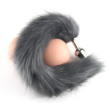 SM情趣道具金属肛塞纯色狐狸尾巴角色扮演后庭塞子调教成人用品