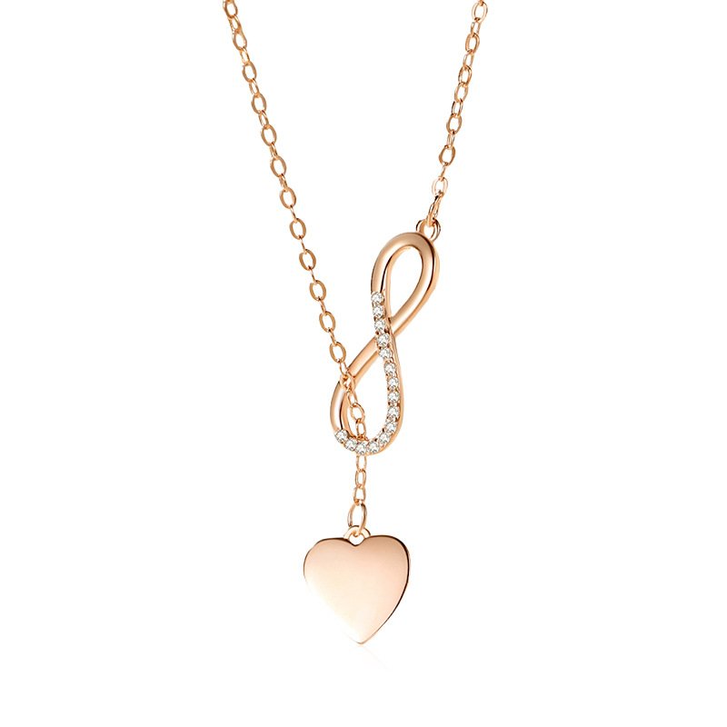 925 plata amor eterno cadena de clavícula simple y elegante collar de amor 2024 nuevo collar rojo neto femenino