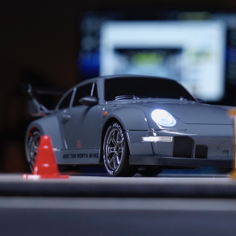 Douyin Wenbeifeng 993 Limited Edition Liquid Silver Half-Scale Throttle Rc Remote Control Car Drift Car Remote Control High-Speed Car