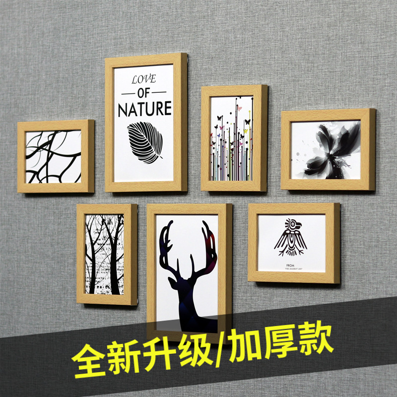 Pequeña pared Nórdico decorativo foto pared Punch-libre pared decorativo foto marco dormitorio colgante de pared marco de fotos ins marco de fotos