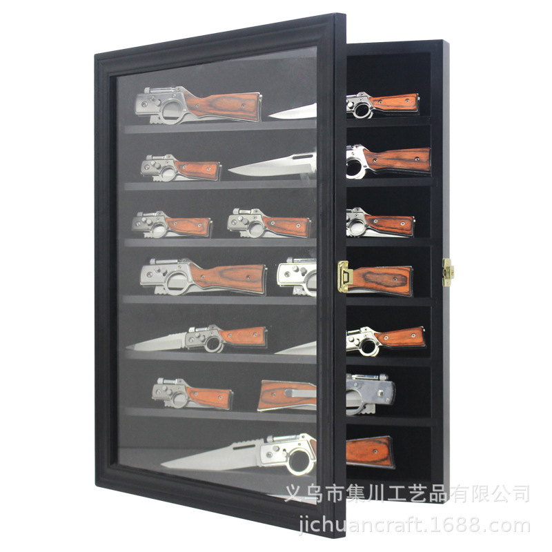 Cross-Border Special Folding Fruit Knife Household Safety Dagger Black Kitchen Knife Acrylic Door Hanging Wall Display Frame Cross-Border Special Folding Fruit Knife Household Safety Dagger Black Kitchen Knife Acrylic Door Hanging Wall Display Frame