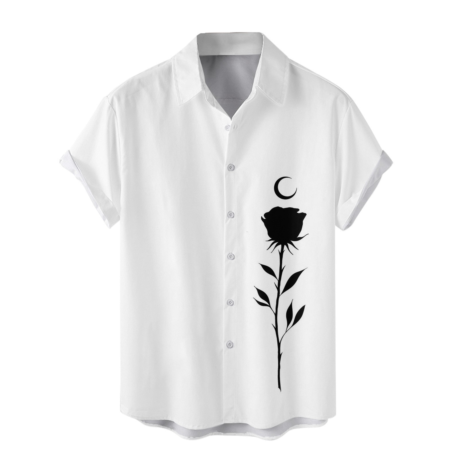 Camisas nuevas para hombres de comercio exterior europeo y americano transfronterizo Serie del día de San Valentín Camisa casual de manga corta con estampado digital 3D