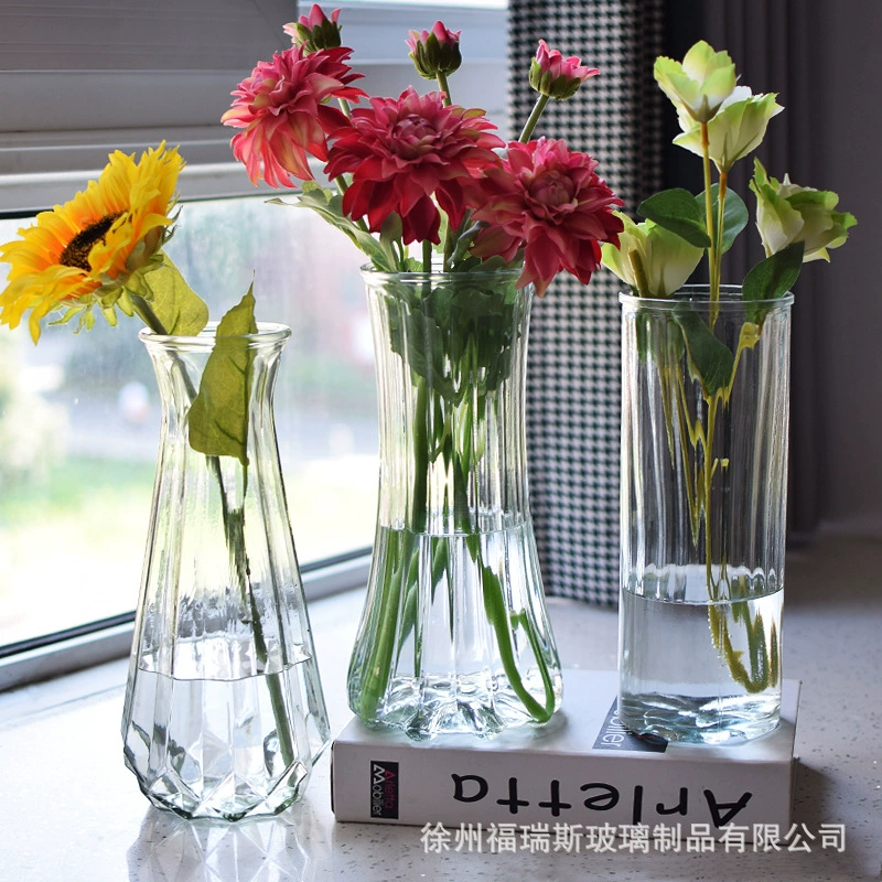 Оптовая продажа Fugui бамбуковая ваза большая гидропонная Бытовая прозрачная ваза для цветов гостиная Аква декоративная стеклянная ваза