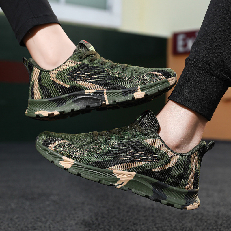 Autumn camouflage trend lightweight sneakers for men and women for…