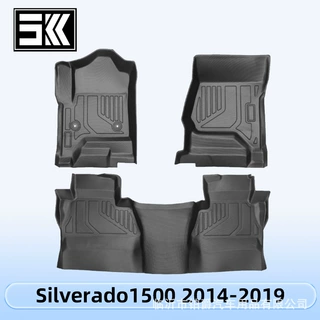 适用于Silverado1500 2014-2019 TPE脚垫3D全天候材质脚垫地垫