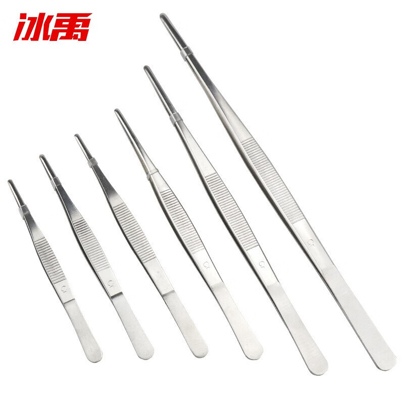 冰禹 BY-2310 不锈钢镊子 敷料镊子直头金属镊子 精工加厚CR 30cm