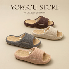 遠港居家用亞麻拖鞋女夏天室內防滑軟底吸汗棉麻春秋四季通用棉布