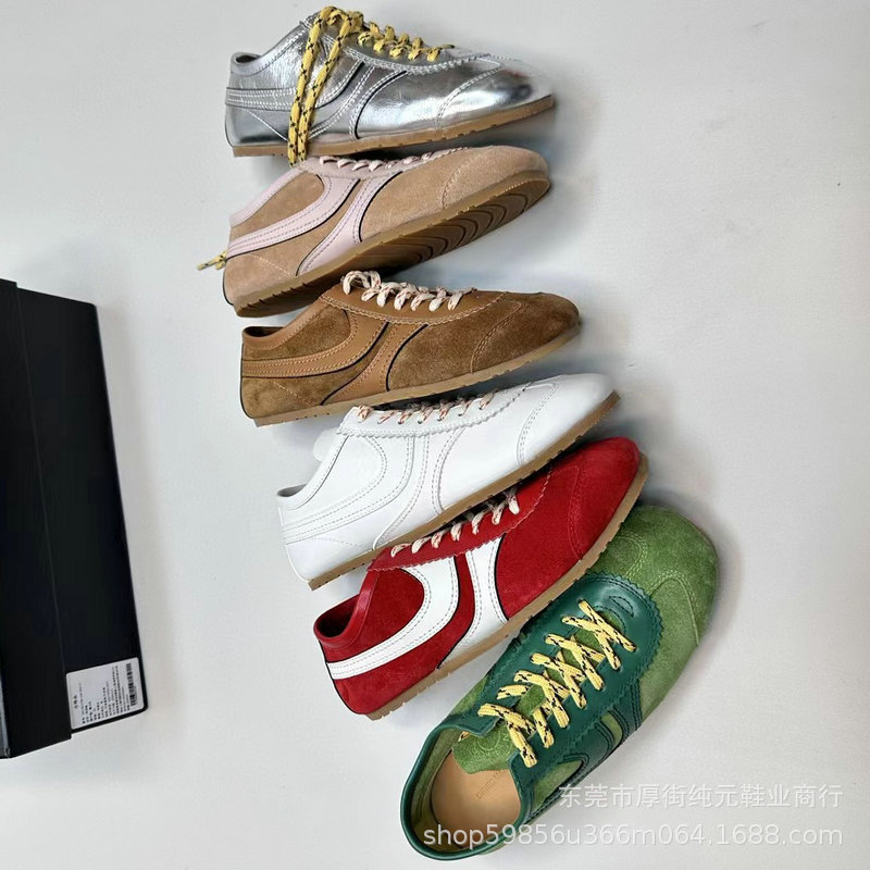 Foreign trade comfortable casual shoes marathon color matching sneaker new round head leather soft fashion forrest gump shoes women Foreign trade comfortable casual shoes marathon color matching sneaker new round head leather soft fashion forrest gump shoes women