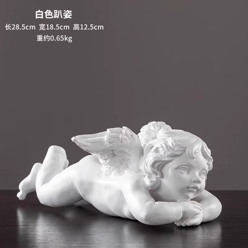 Europa retro niña ángel figura decoración artística artesanía escultura de yeso modelo decoración