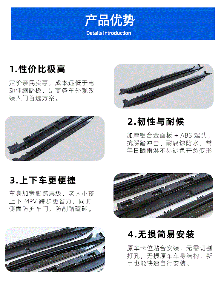Cross-border export of 2015 Mercedes-Benz GLC side steps, original car style welcome foot steps