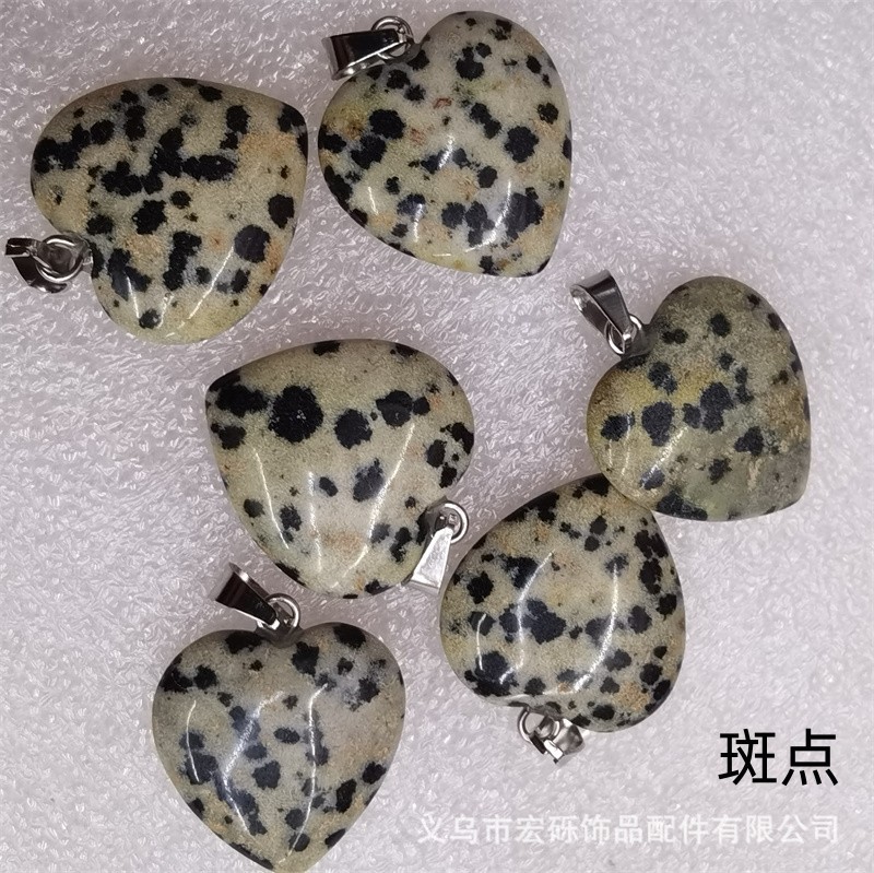 Natural cristal ágata Dongling Jade de doble cara en forma de corazón de amor colgante collar de accesorios de la joyería de la joya de la fábrica al por mayor